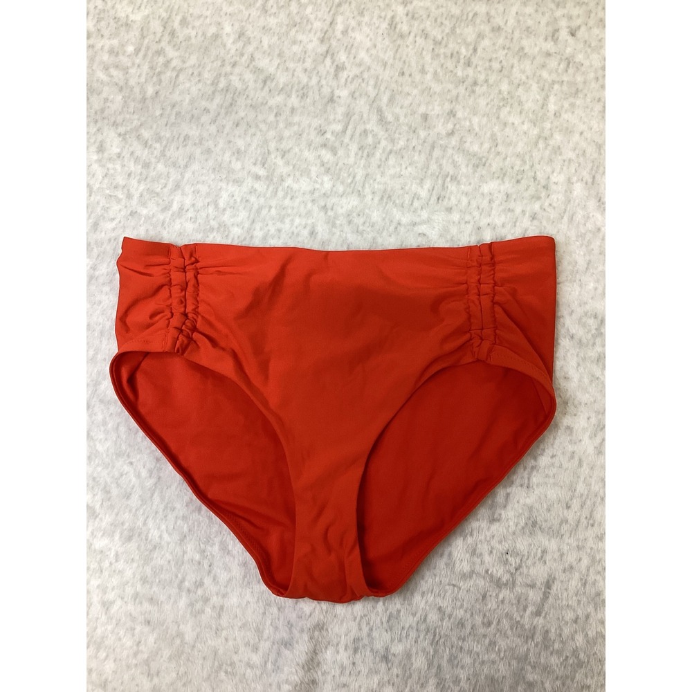 CALIA Women Fresh Red Mid-Rise Adjustable Tie Front Swim Bottom Size M NEW
